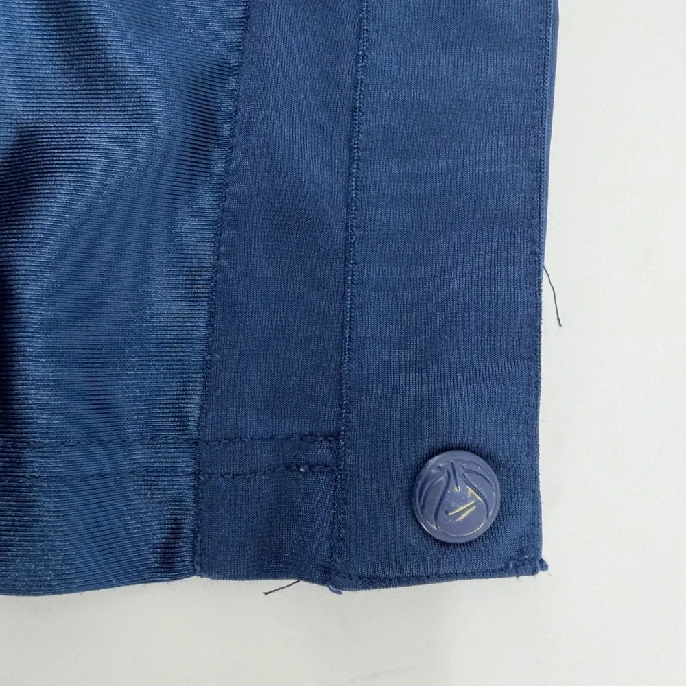 Vintage Nike Track Pants Mens XL Navy Blue Tearaway Snap Button Basketball Satin